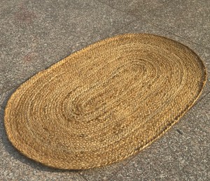 Handmade Braided Jute Oval <b>Rug</b> 100% Natural Eco-Friendly Anti-Slip Handwoven High Pile Oval Area Carpet Custom Size - Product Image 1