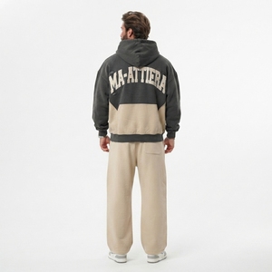 Conjunto Deportivo Personalizado para Hombre, Sudadera con Capucha de Dos Tonos y Pantalones Deportivos de Pierna Ancha - Product Image 2