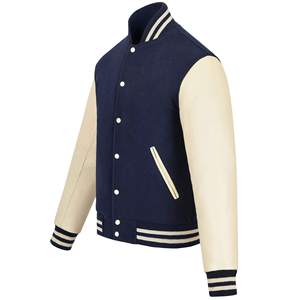 Wholesale Men's Premium Quality College Varsity Baseball <b>Jacket</b> Custom Patch Wool with <b>Leather</b> Sleeves for <b>Winter</b> Season - Product Image 1