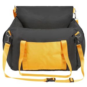 Siège rehausseur imperméable pour chien avec poche de rangement latérale pour poignées de voiture et laisse de sécurité à clipser, housse de siège arrière pour animaux de compagnie en tissu coton PP - Product Image 6