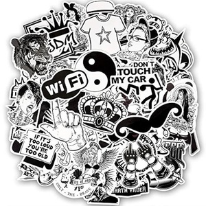 <b>Removable</b> Black White Custom Cartoon UV Printed Die Cut Vinyl <b>Stickers</b> | Eco-Friendly Waterproof <b>Wall</b> Decals Outdoor Decorative - Product Image 4
