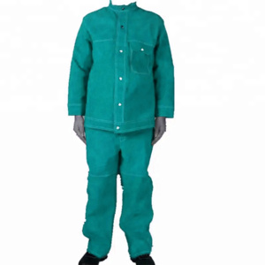 Chaqueta y Pantalones de Soldador de Cuero Vacuno de Alta Calidad, Resistentes al Calor y a las Chispas, para Ropa de Seguridad Industrial - Product Image 6