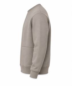 Sweat-shirt pour homme avec surpiqûres contrastées, logo personnalisé et molleton épais, style minimaliste, pull en coton tricoté, vêtement d'automne - Product Image 4