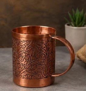 Copper Mug with Hammered Finish and Handle Vintage Style Drinkware for <b>Beer</b> Wine and Beverages - Product Image 6