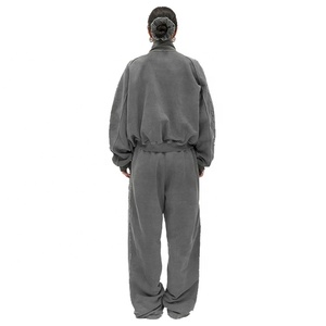 Acid <b>Washed</b> Basggy Fitting Wholesale <b>Tech</b> Fleece Jogging Training Wear Casual Tracksuit Sets Breathable Men's Tracksuits - Product Image 3