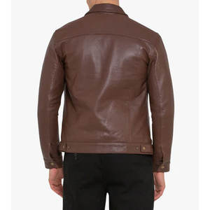 Chaqueta de Cuero PU Personalizada para Hombre, Estilo Casual Elegante, Resistente al Viento, con Cuello Bordado, Cierre de Cremallera, Estilo Urbano, Servicio OEM - Product Image 2