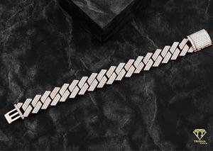 Handmade Double Row Fishbone Moissanite Bracelet with Exceptional Diamond Like <b>Fire</b> and Fully Pave Set Luxury Jewelry - Product Image 4