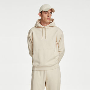 Sweat à capuche en polyester/coton tricoté coupe classique avec cordon de serrage, coupe-vent et écologique pour l'hiver – Vente en gros - Product Image 3