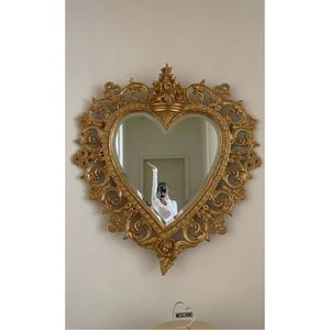 Espejo de Pared Dorado con Sagrado Corazón, Estilo Barroco Vintage, Espejo Colgante con Diseño de Rayos de Sol, Adorno Decorativo Exquisito para el Hogar - Product Image 4