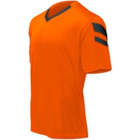Maillot de football pour homme, jaune fluo, col en V, manches courtes, polyester respirant, coupe classique, toutes saisons, imprimé uni