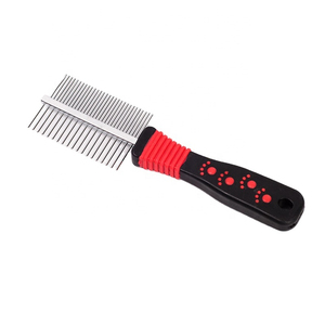 Cepillo de aseo para mascotas de acero inoxidable de doble cara, diseño simple, peine rastrillo para pelo de gato y perro, herramienta para eliminar el pelo suelto - Product Image 3
