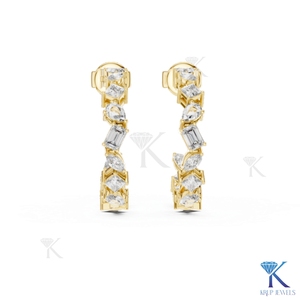 Pendientes de Oro Sólido de 14K con Doble Halo y Diamantes Cultivados en Laboratorio, Corte Brillante, para Mujer, con Cierres de Rosca Seguros, Diseño de Lujo - Product Image 1