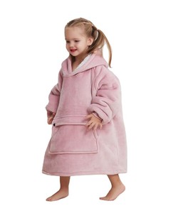 Couverture portable surdimensionnée en coton 100 % écologique avec capuche et manches bouffantes pour enfants de 2 à 6 ans - Product Image 2