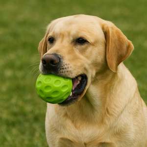 Juguete Masticable para Mascotas Yommy, Pelota de Plástico Resistente de 9 cm con Diseño Ergonómico, 2 Colores - Product Image 1