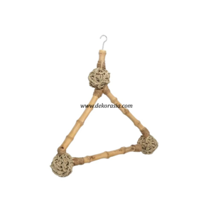 ของเล่นนกแขวนรูปสามเหลี่ยมทำจากใยมะพร้าวและไม้ไผ่ธรรมชาติ สำหรับนกขนาดเล็กถึงกลาง อุปกรณ์เสริมกรงนก ขายส่ง - Product Image 2