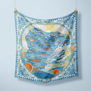 Nouveau design rétro bohème, foulards bandana effet soie, haute qualité, durables, séchage rapide, unisexe, motif bleu - Product Image 4