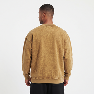 Sweat-shirt surdimensionné en coton délavé à l'acide avec logo personnalisé sur le devant pour homme, épaules tombantes, fourniture OEM ODM - Product Image 2