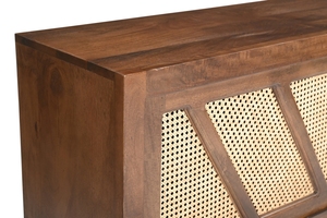 Mueble de TV Moderno con Puerta Corredera de Mimbre para el Hogar - Product Image 3