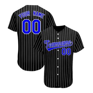 Maillots de baseball personnalisés à rayures, T-shirts rayés, Maillots de baseball sublimés en gros pour hommes et jeunes - Product Image 3