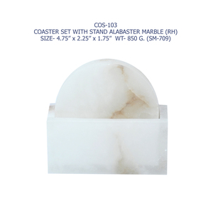 Premium Crafted Alabaster Coaster Set Durable Stone <b>Table</b> <b>Protection</b> Elegant Dining Home Decor at Bulk Wholesale Export Price - Product Image 6