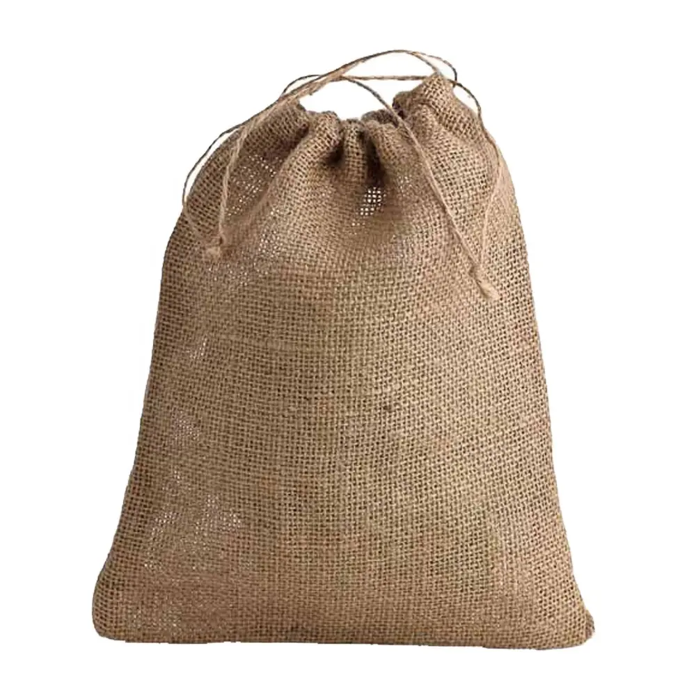 2024 Logo personalizzato all'ingrosso di alta qualità piccola juta Plain Tote Bag grande borsa di iuta