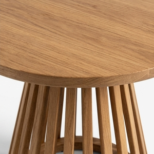 Table basse en teck massif de qualité supérieure, base minimaliste à lattes, meubles de salon, table artisanale écologique - Product Image 4