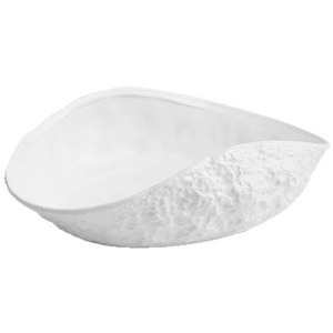 Bol à salade et dessert en céramique de forme irrégulière, design Wabi-Sabi, texture pierre, glaçure blanche brillante, sans BPA, pour usage quotidien - Product Image 6