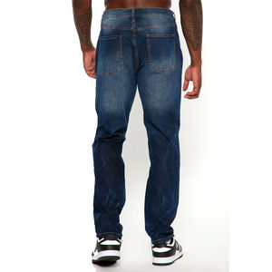 Faible MOQ – Nouvelle Collection : Jean Tricoté Respirant Coupe Droite Grande Taille pour Homme, Imprimé Léopard, Style Hip Hop Streetwear, Couleur Noire Unie, Printemps - Product Image 6