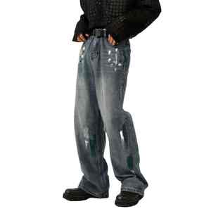 Pantalon en jean classique décontracté, coupe confortable, durable, mélange de coton, idéal pour les hommes, streetwear, bureau, voyage et usage quotidien - Product Image 2