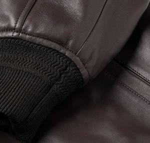 OEM Customized Outdoor Vintage Smooth Monochrome Waterproof <b>Men</b> <b>Leather</b> <b>Jacket</b> - Product Image 5
