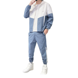 Ensemble de survêtement athlétique pour homme, vêtements de sport légers de qualité supérieure, pantalon de jogging long, veste d'entraînement, design 2 en 1 - Product Image 1