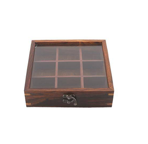 Wood Spice <b>Box</b> Dishwasher-Safe Customized Wood Spice <b>Box</b> <b>Herb</b> Storage 9 Sections Container With Lid Handicrafts - Product Image 3