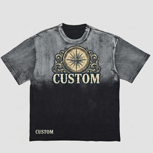 T-shirt à manches courtes en jersey 100% coton, style vintage, coupe ample, imprimé DTG personnalisé, effet délavé, pour homme et femme. - Product Image 1