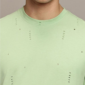 T-shirt Homme Délavé à Épaules Tombantes Coupe Ample Coton Premium Streetwear Fournisseur en Gros - Product Image 5