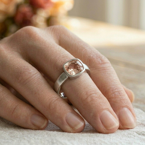 10MM <b>Cushion</b> Gemstone <b>Ring</b> Handmade Anniversary Jewelry 92.5 Sterling Silver <b>Ring</b> <b>Wedding</b> - Product Image 1
