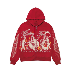 Sudadera con capucha de algodón 100% de alta calidad con lavado ácido, cremallera y bordado desgastado para hombre - ¡Gran oferta! - Product Image 6