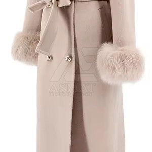 Manteau long en laine pour femme, doux et chaud, vêtement d'extérieur d'hiver, vêtements de mode haut de gamme, fournisseur d'usine en gros, décontracté - Product Image 6