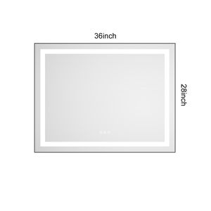 Specchio LED da Bagno 36 X 28 Pollici con Illuminazione Frontale e Posteriore, Montaggio a Parete, Cornice in Alluminio, Antiappannamento, Memoria, Disponibile in 3 Misure - Product Image 6