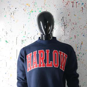 HARLOW BLUE <b>Mock</b> <b>Neck</b> Sweatshirt 100% RED Applique Embroidery wide <b>neck</b> Sweatshirt Finer Threads - Product Image 6