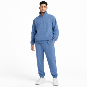 Conjunto Deportivo de Forro Polar con Capucha y Cierre de Cremallera, Estampado y Sólido, Unisex, Ecológico, Cálido, Suave, Informal, para Hombre, Ropa de Moda de Invierno, Nuevo - Product Image 5