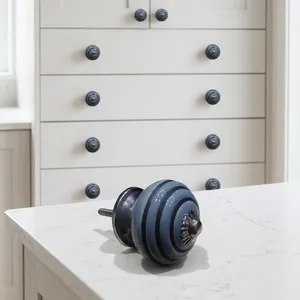 <b>Ceramic</b> Cabinet <b>Knob</b> Round Traditional Blue Striped Design Kitchen <b>Drawer</b> Handle Durable Outdoor Wardrobe Furniture Hardware - Product Image 4