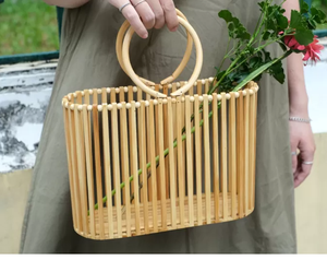 Sacs à main écologiques les plus vendus au Vietnam en jonc de mer et rotin, paniers à fruits et sacs de rangement en bambou tendance - Product Image 3