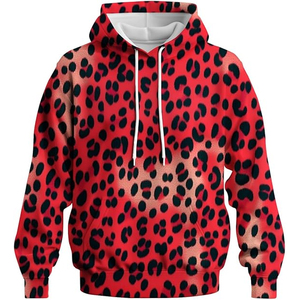 Cotton Fleece <b>Leopard</b> Hoodie Streetwear <b>Sweatshirt</b> Custom Logo Men Women Wholesale Supplier - Product Image 4