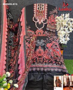 Nueva colección premium de algodón con estampados y parches bordados, salwar-kameez y dupatta semicosturados, ropa étnica. - Product Image 5