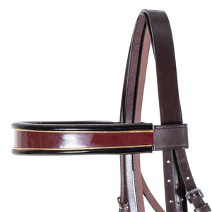 Bridon Snaffle avec têtière anatomique et muserolle de saut rembourrée en cuir souple, style anglais, fait main pour chevaux - Product Image 3