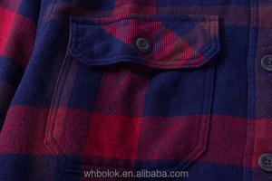 Wholesale Men's Autumn <b>Flannel</b> Yarn Dyed Eco-Friendly Anti-Wrinkle Breathable Outerwear Long-Sleeve 100% Cotton Shirt <b>Jackets</b> - Product Image 2