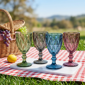 Copa de Vino Tinto de Cristal Grabado Vintage de Lujo de 300 ml para Bodas y Uso en Restaurantes y Hoteles - Product Image 3