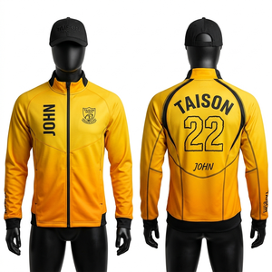 Veste d'entraînement de rugby pour hommes, 280 GSM, polaire polyester premium, design à panneaux dégradés verts, fermeture éclair quart de tour, personnalisation par sublimation et broderie - Product Image 2