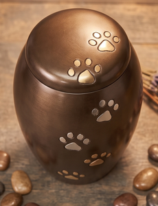 Urnas de Cremación de Metal Ecológicas, Diseño Moderno y Único, Color Marrón con Patas de Mascota, Aplicación en Aluminio, Logotipo Personalizado, Venta al Por Mayor - Product Image 4