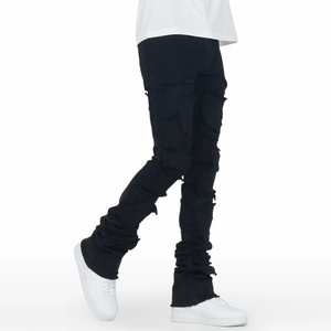 Pantalones Vaqueros de Cintura Media para Hombre, Estilo Casual Urbano con Múltiples Bolsillos, Duraderos, Diseño Personalizado al por Mayor, Pantalones de Mezclilla de Alta Calidad - Product Image 1